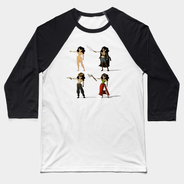 Pirate Girl 2 Baseball T-Shirt by Eterea